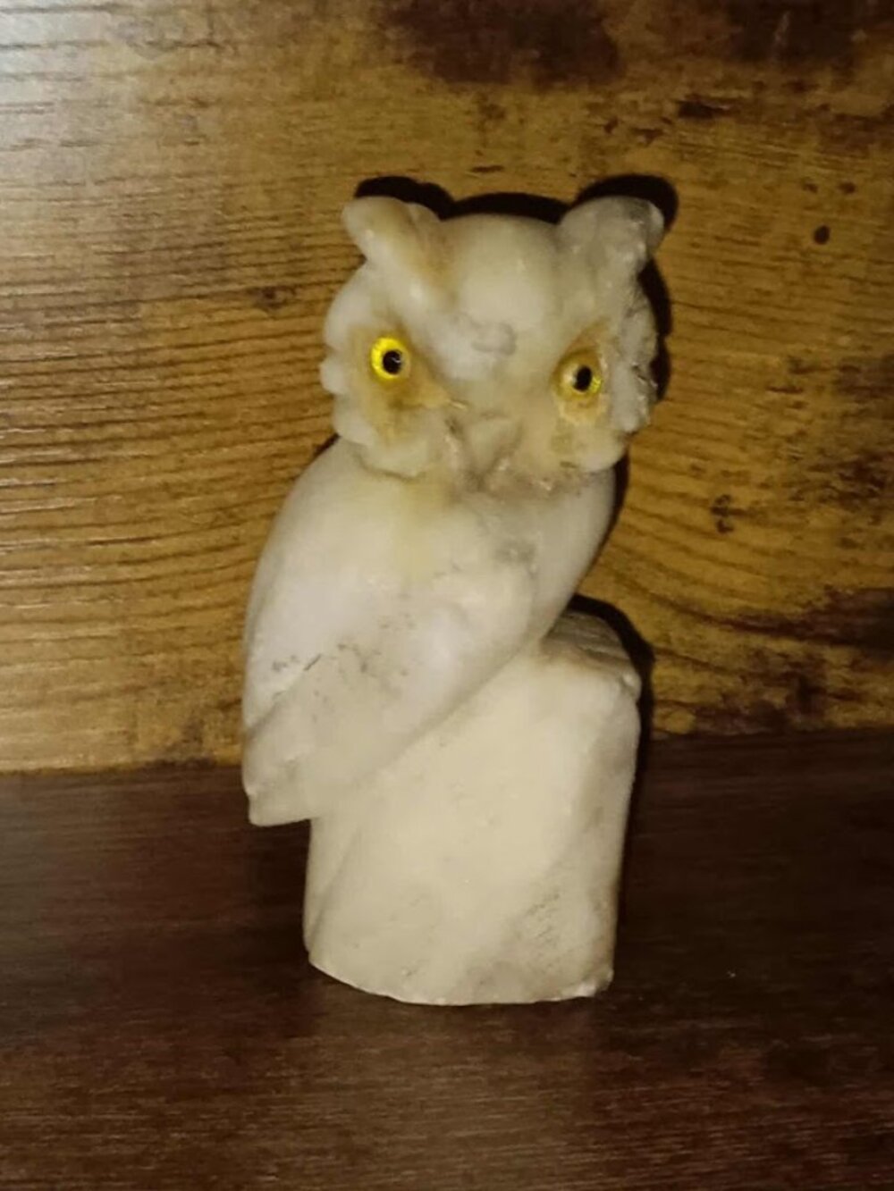 Unique Carved Stone Owl